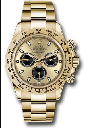 Replica Rolex Yellow Gold Cosmograph Daytona 40 Watch 116508 Champagne And Index Dial